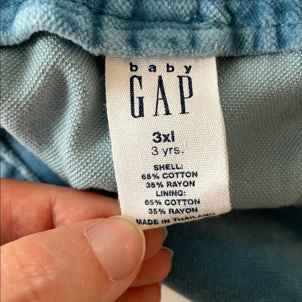 BABY GAP Kids Vintage 2002 Y2K Velvet Jumper Overall Dress in Blue Size 3T
